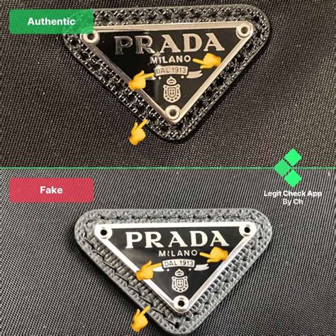 prada logo original vs fake|Prada real or fake.